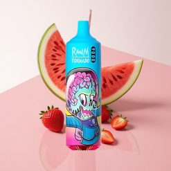 RandM Fumot Tornado 9000 Puffs リチャージャブル850mAhバッテリー＆18mLメッシュコイル プライムストロベリーウォーターメロン